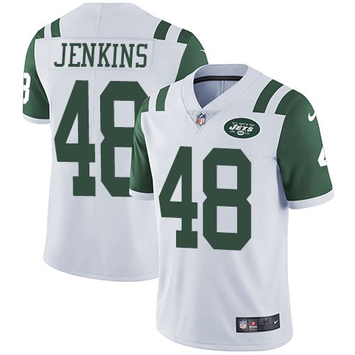 Men New York Jets #48 Jordan Jenkins Nike White Limited Team Color NFL Jersey